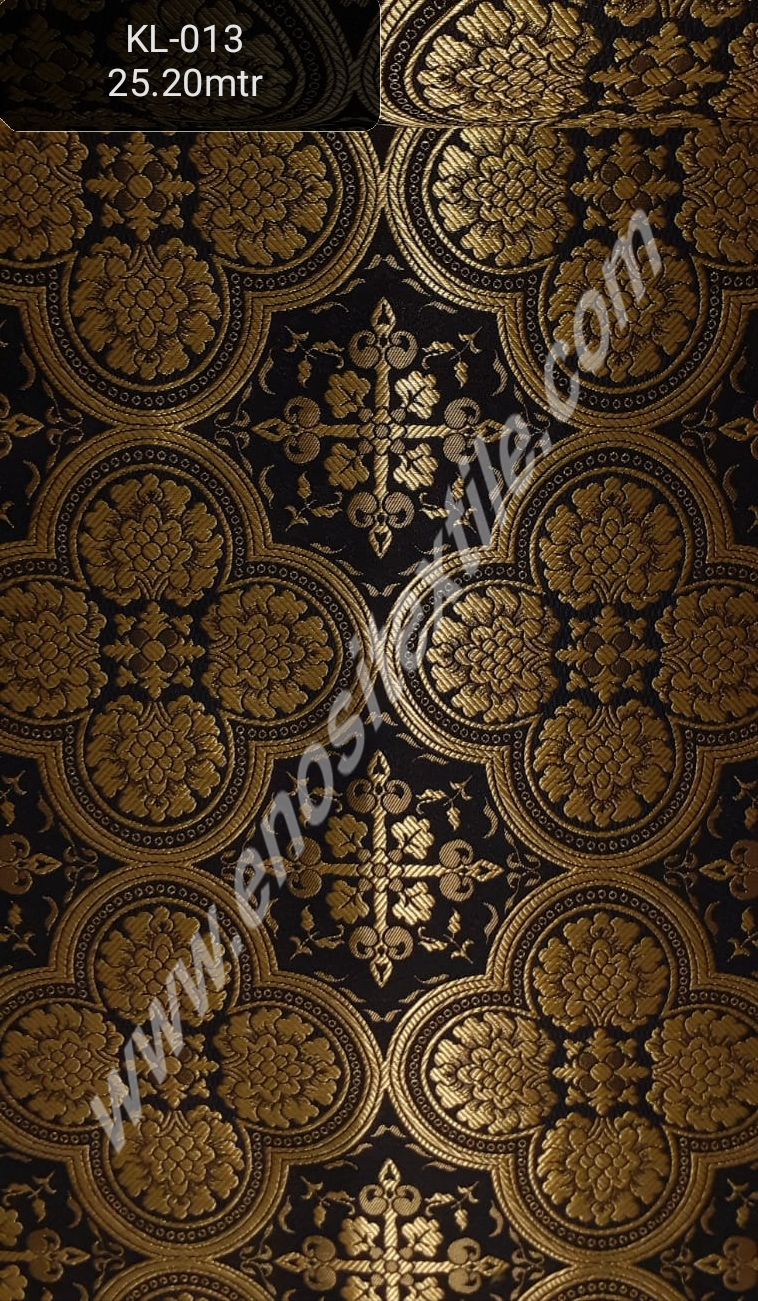 KL-013 Black-Gold Brocade Fabrics